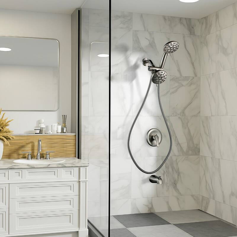 WOWOW Single-handle 7-Spray Dual Shower Head with Tub Spout