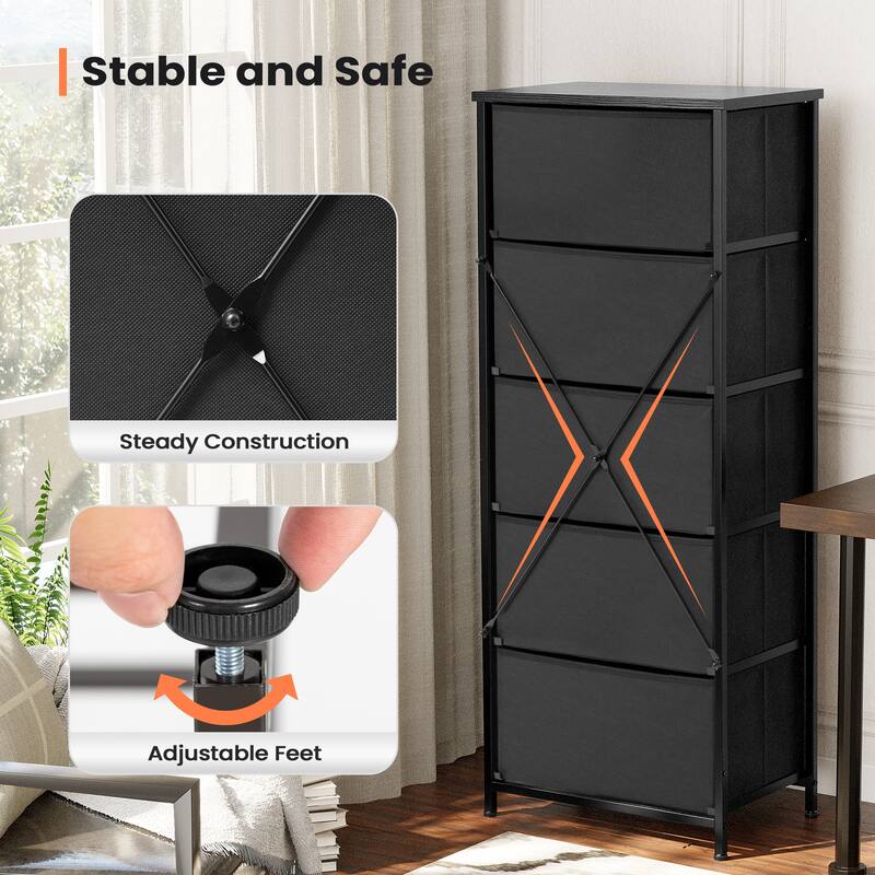 Pellebant 5 Drawers Vertical Storage Tower Organizer