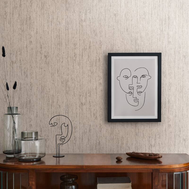 Galerie Wallcoverings Woods and Wicker Collection Tree Bark Effect Metallic Finish Vinyl on Non-woven Wallpaper Roll