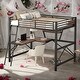 preview thumbnail 2 of 20, Modern Full Size Metal MDF Loft Bed With Built-in Desk And Shelf for Bedroom
