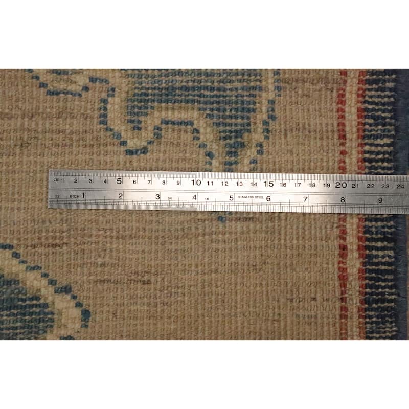 Hand Knotted Oriental 100% Wool Carpet Transitional Floral Navy Blue & Blues Oushak Area Rug - 13' 9'' X 10' 3''