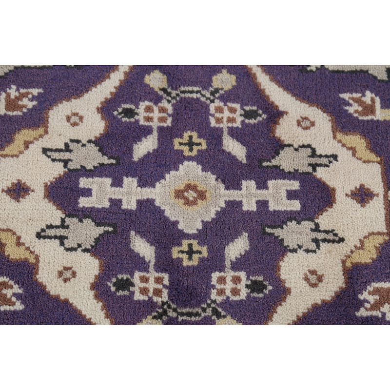 Purple Oushak Indian Rug Handmade Transitional Wool Carpet - 4'1"x 5'11"