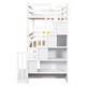 preview thumbnail 14 of 13, Twin Triple Bunk Bed with Storage Staircase, Convertible Design, White