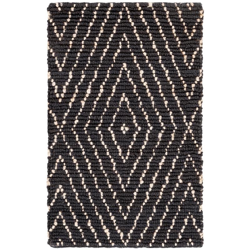 SAFAVIEH, Handmade Bohemian Kees Boho Jute Rug - 2'3" x 5' - Black/Ivory