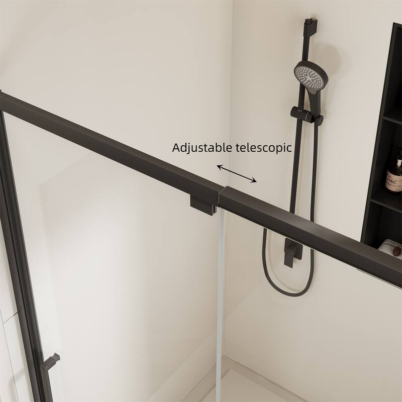 Scalable Adjustable Frame Shower Door with 1/4" Clear SGCC Tempered Glass