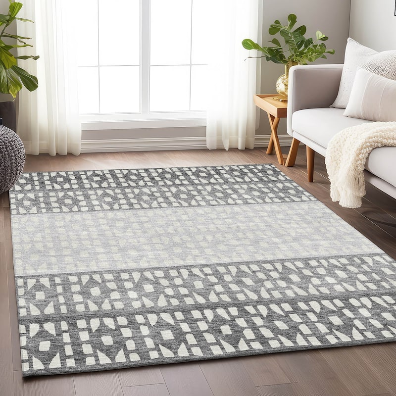 Premium Washable Super Soft Ombre Imprints Mayfield Rug - Gray - 2'6" x 3'10"