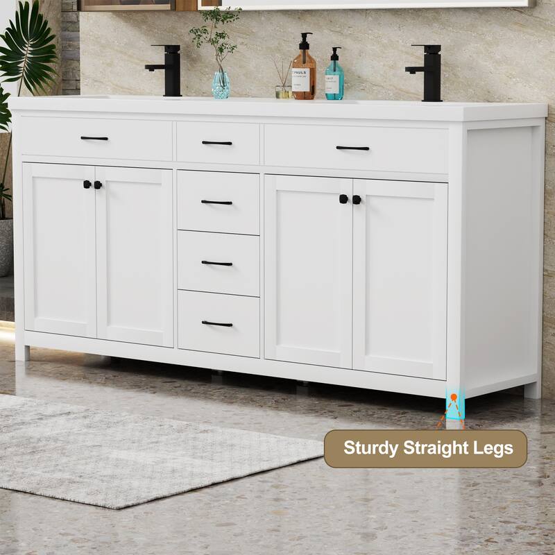 Modern Bathroom Vanity with Sink & Faucet Storage Cabinet Set