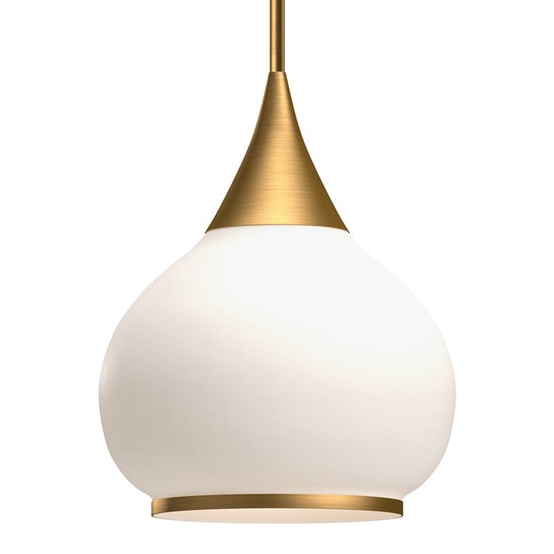 Alora Lighting PD524214OP Hazel 14" Wide Pendant with Opal Glass Shade - Aged Gold
