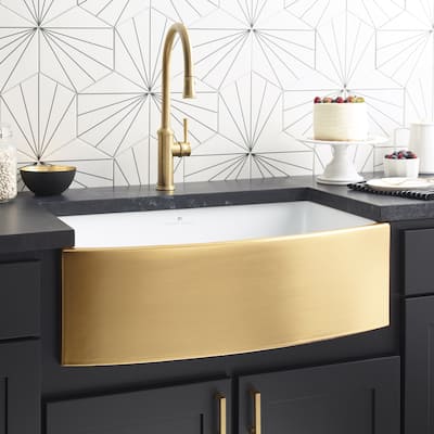 Rendezvous Fireclay Farmhouse Kitchen Sink - 33" x 19.5" x 10"