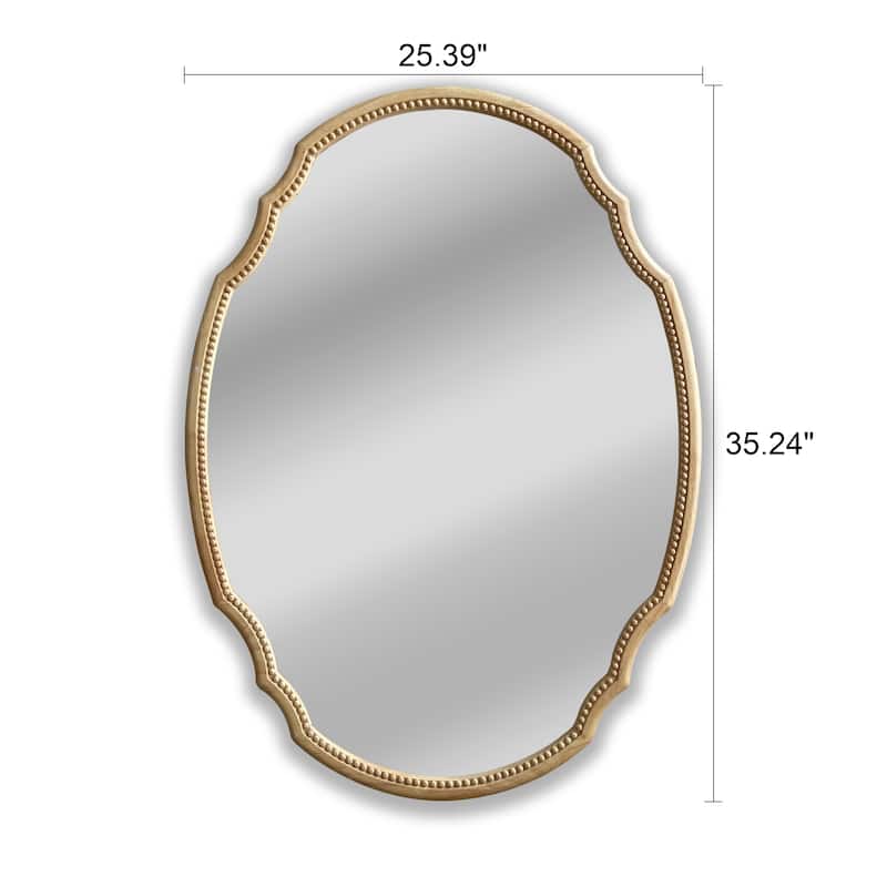 Maple Framed Wall Mounted Oval Accent Mirror