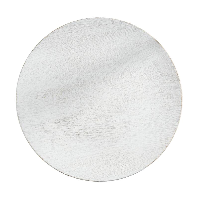 Textured Decorative Charger Plates (Set of 4) - Round Table Chargers for Dining & Entertaining, 13" - 4 Piece - White