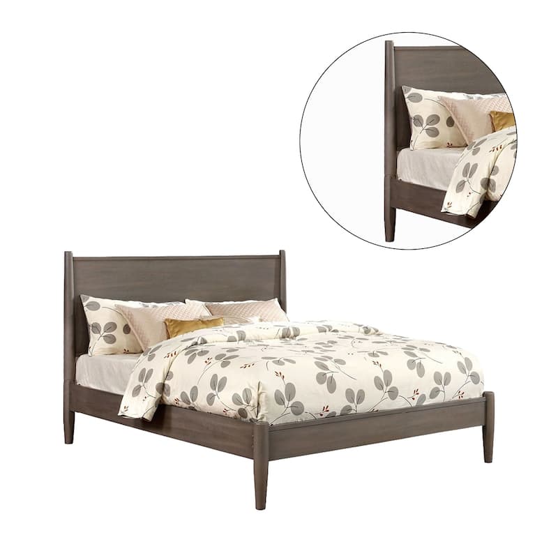 Wooden Platform Bed With Round Tapered Legs