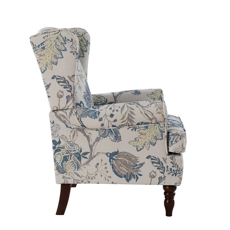 Epimethis Traditional Wingback Armchair with Foam-filled Seat and Turned Legs Set of 2 by HULALA HOME