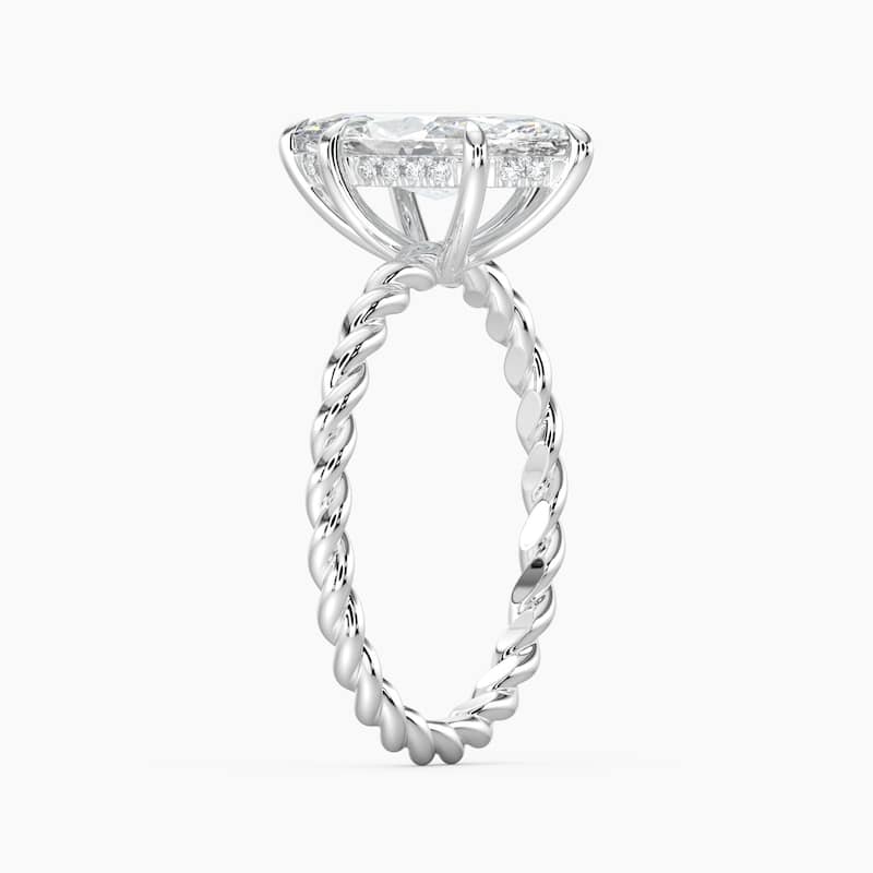 Auriya 14K Gold Lab Grown Diamond Marquise Twisted Hidden Halo Engagement Ring 1.04 - 5.04ct. tw. (F-G, VS)