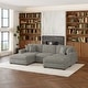 preview thumbnail 127 of 131, Oversized Chenille Modular Sectional Sofa Conversation Set with 2 Ottomans