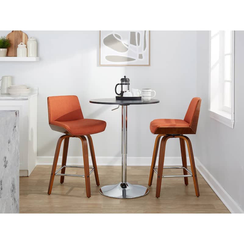 Carson Carrington Clemens 26" Fixed-Height Counter Stool with Bent Wood Legs & Square Footrest (Set of 2)