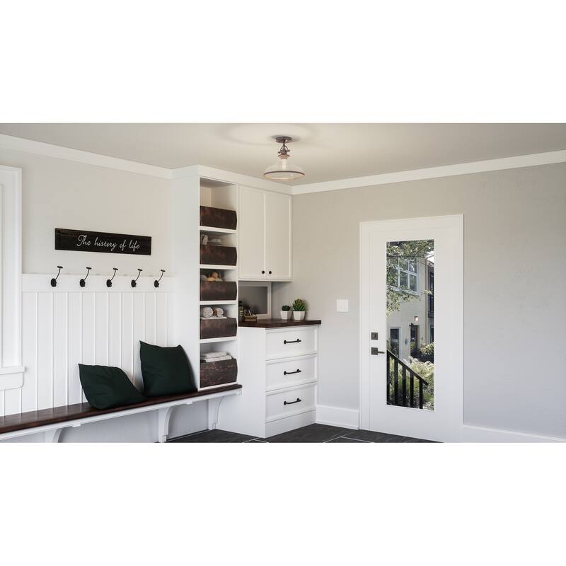 Quoizel Grant Brushed Nickel Steel 1-light Semi-Flush Mount