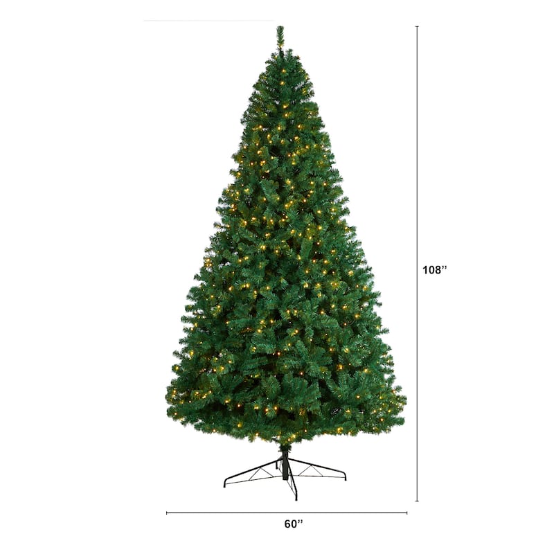 9' Northern Tip Christmas Tree with 650 Clear LED Lights - 108