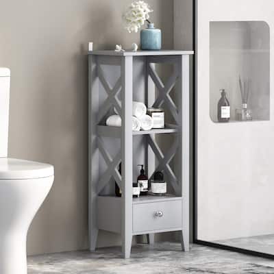 Loverin Manufactured Wood Bathroom Floor Storage Rack with Drawer by Christopher Knight Home