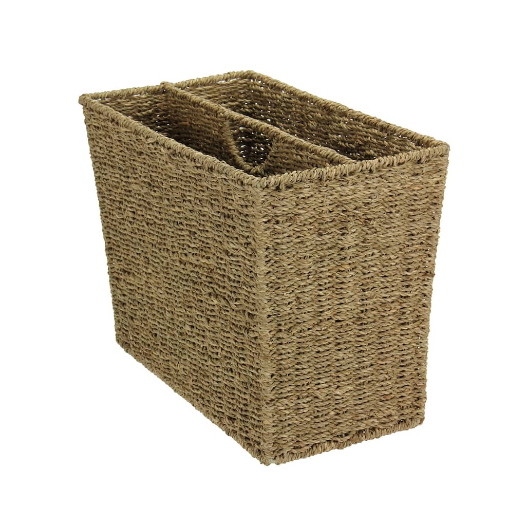 Household Essentials Handwoven Seagrass Wicker Magazine Rack