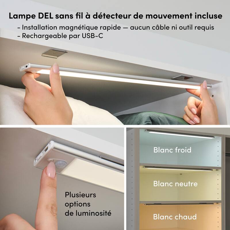 Bestar Florence 25W x 25D Closet System Tower with LED Light, Shelves