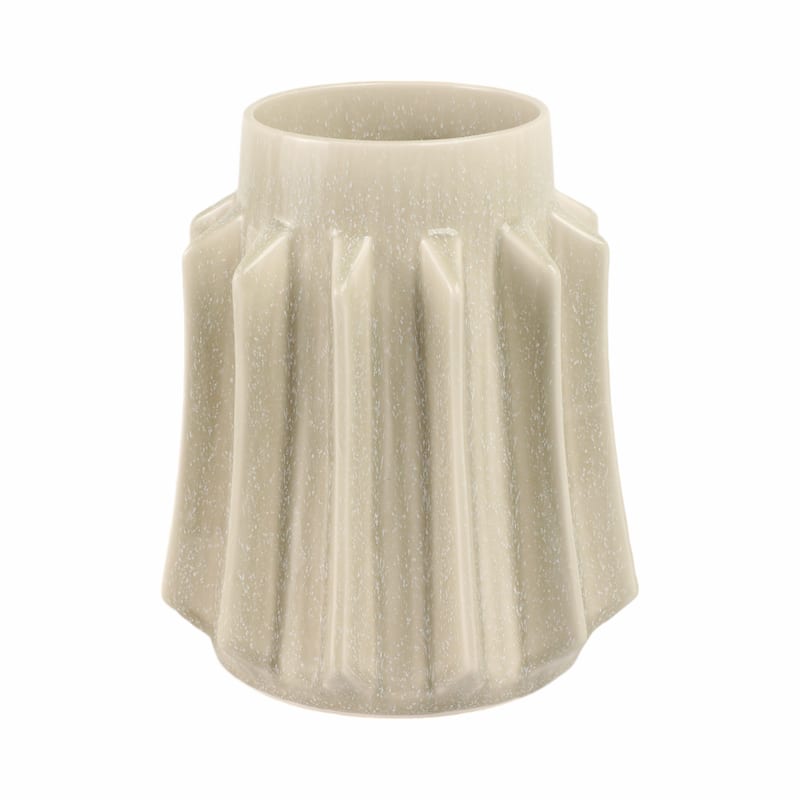 Ceramic Vase with Sculptural Swirl Design and Textured Detailing