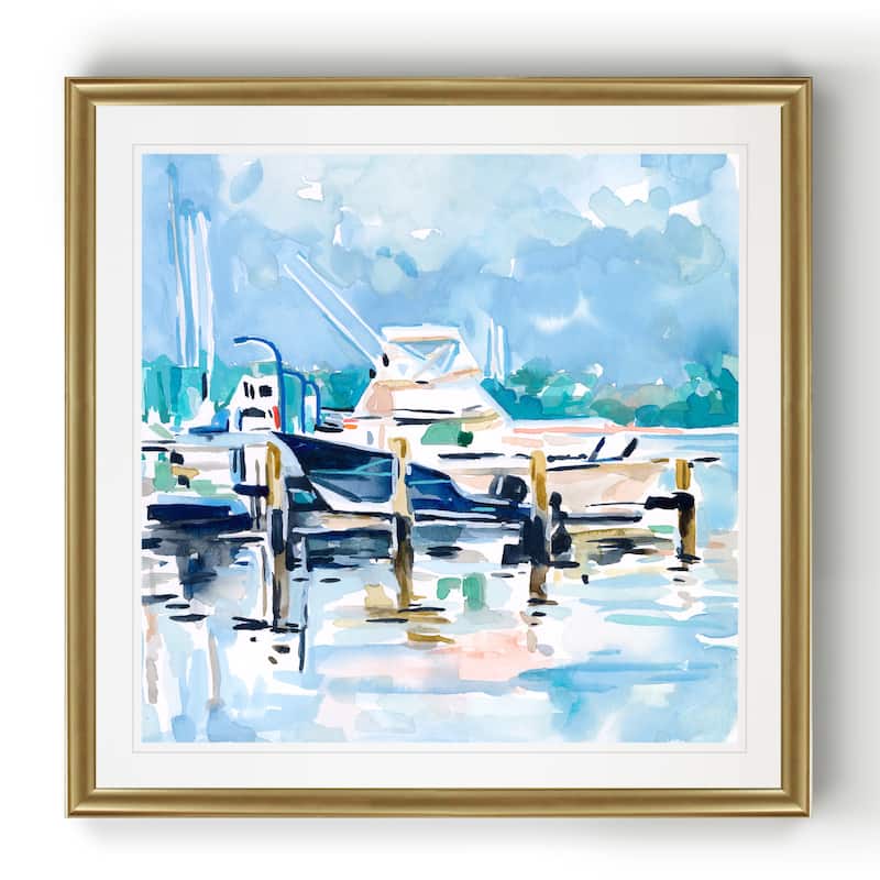 Watercolor Marina II -Black Framed Print
