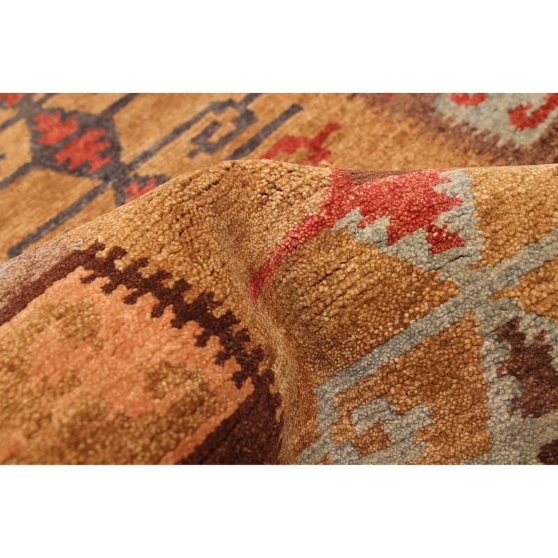 ECARPETGALLERY Hand-knotted Opulence Light Brown Wool Rug - 2'7 x 9'10