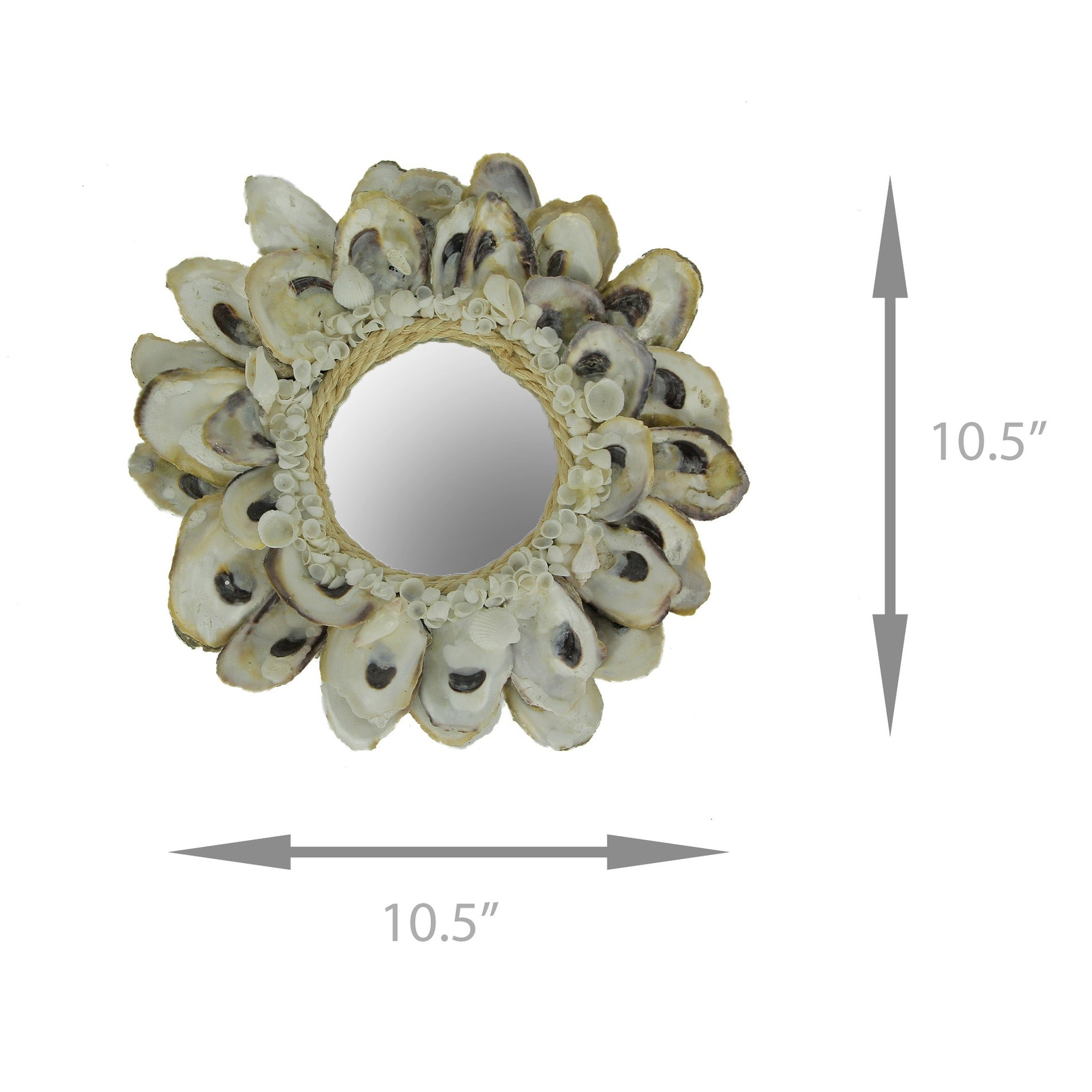 Natural Oyster Shell Frame Small Round Wall Mirror Overstock 28079965