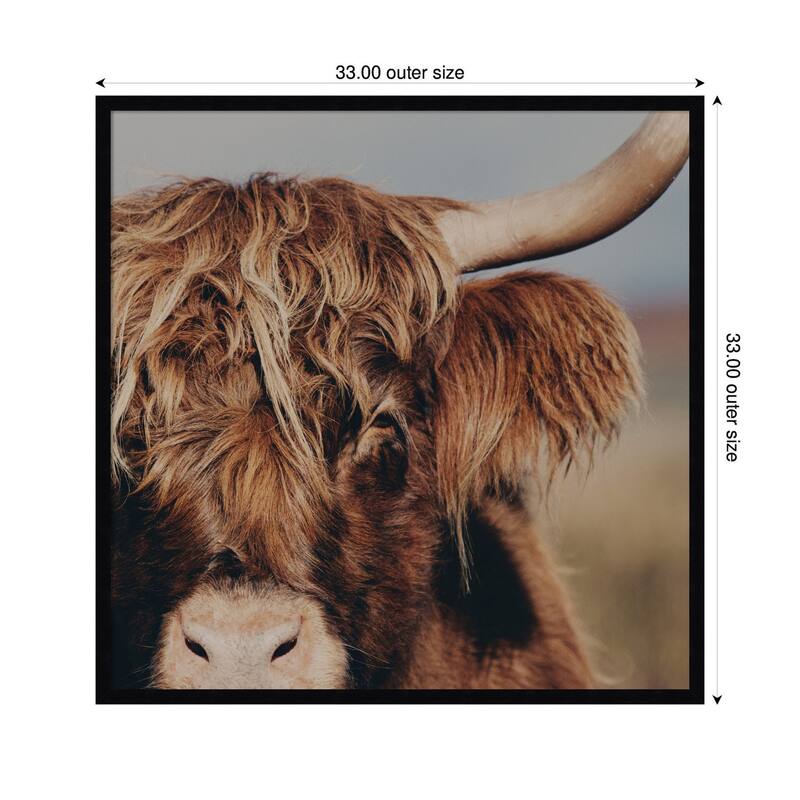 Kate and Laurel Nosy Highland by Laura Evans Framed Wall Art Print