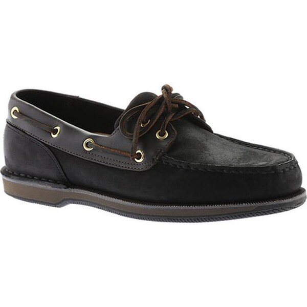 mens black leather boat shoes