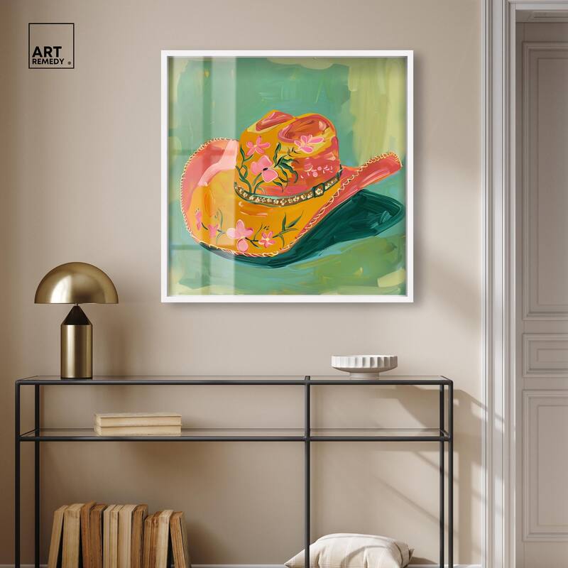 Wildflower Cowboy Hat Shadowbox by Art Remedy