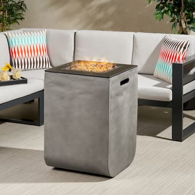 Adio Outdoor Modern 19.5-Inch Fire Column by Christopher Knight Home - 19.50" W x 19.50" L x 28.50" H