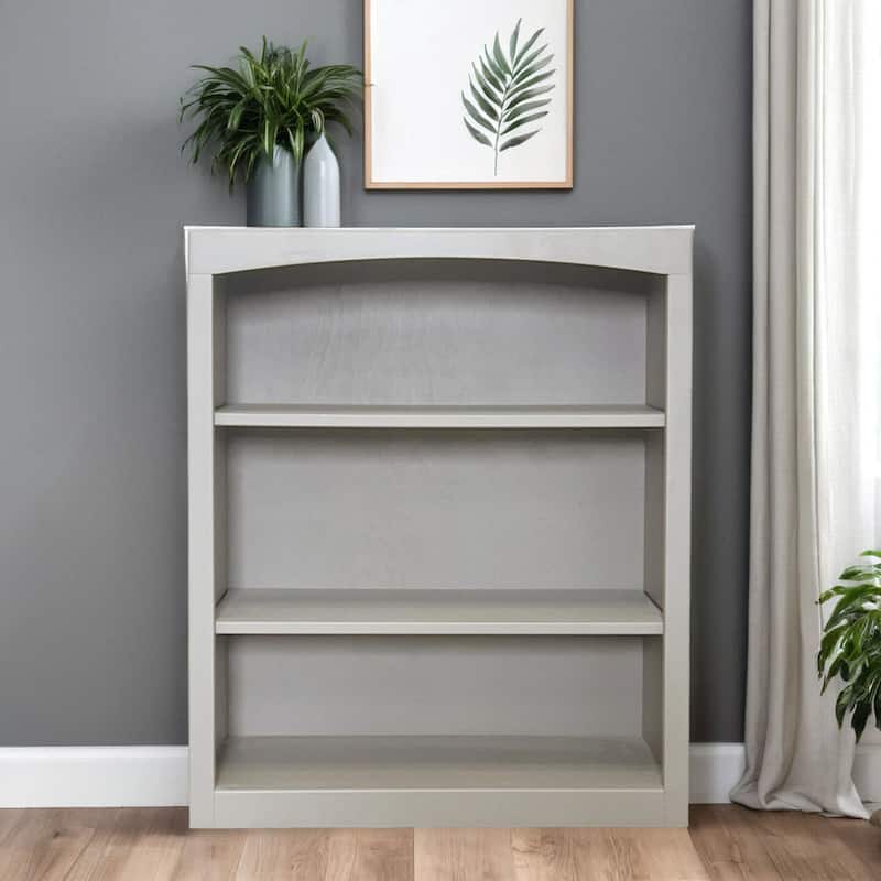 Arch+Haven Unfinished Solid Pine Bookcase - 30x36 Storm Gray