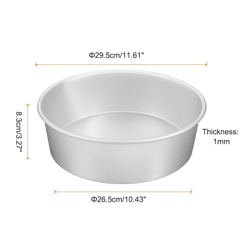 Round Cake Pan Baking Cake Pans Cheesecake Pan Anodized Aluminum - Silver Tone - 11"