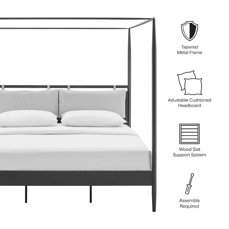 Marlowe 4-Poster Canopy Metal Platform Bed