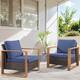 Option Brown Wicker / Blue Cushion