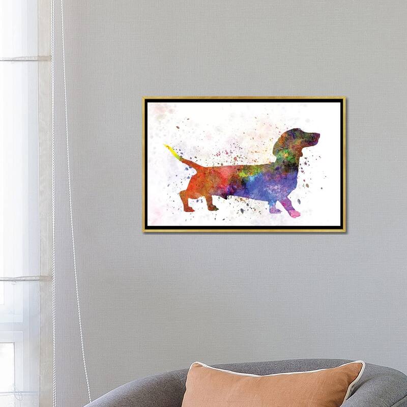 iCanvas "Short Haired Dachshund" by Paul Rommer Framed