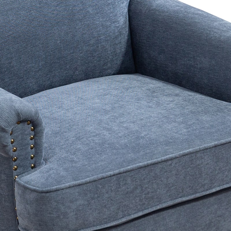 Chenille Accent Chair with Nailhead Trim