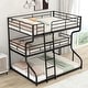 preview thumbnail 3 of 5, Full XL over Twin XL over Queen Size Triple Bunk Bed with Long and Short Ladder,Black