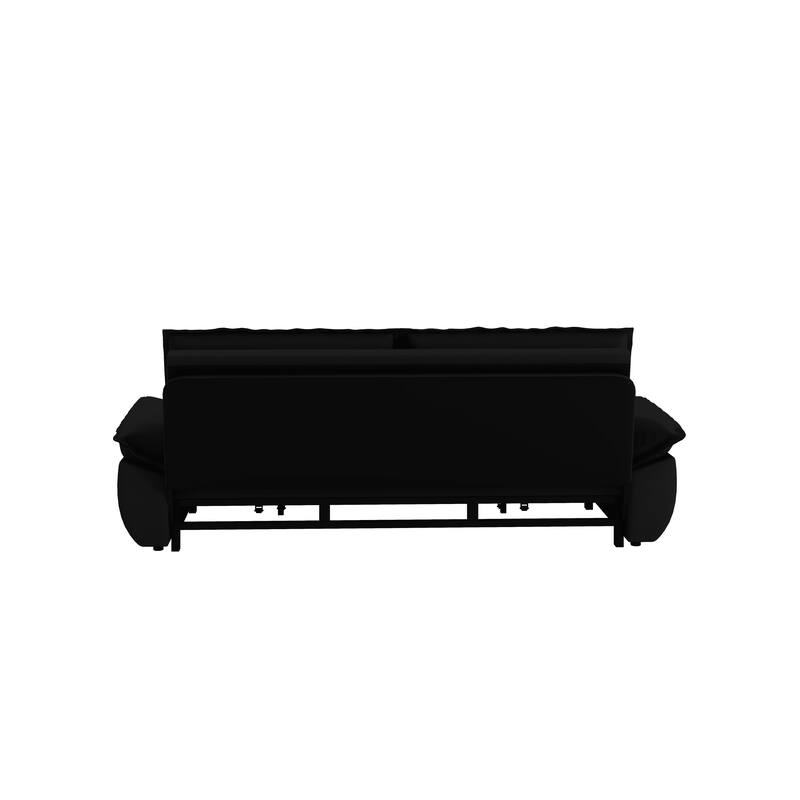 Velvet 3-in-1 Convertible Sleeper Daybed, Pull-Out Queen Bed, Chaise Lounger, Removable Cushions, Soft Pillows Included