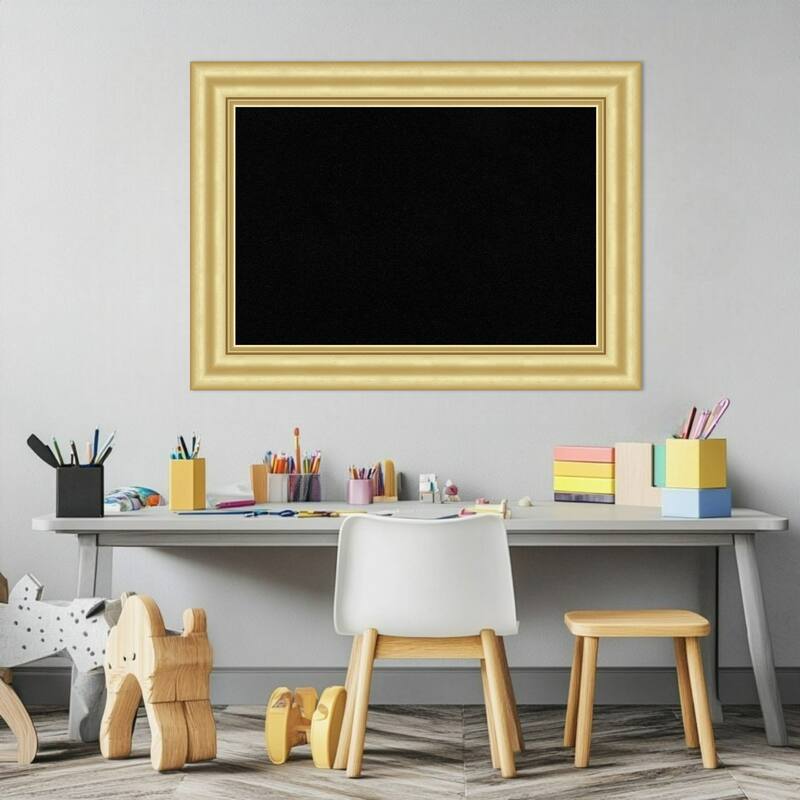 Sophia Gold Framed Cork Board - Bulletin Board, Organization Board, Pin Board