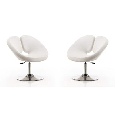Manhattan Comfort Perch Chrome Wool Blend Adjustable Chair (Set of 2)