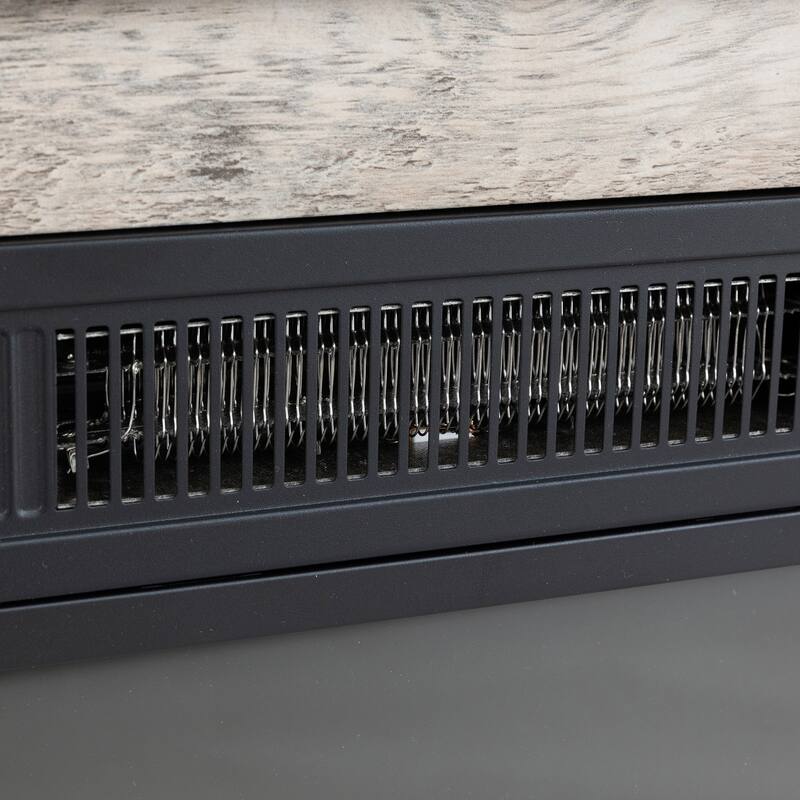 Gray 58" American Fireplace TV Stand with Electric Fireplace for TVs Up to 65"