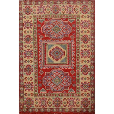 Geometric Kazak Oriental Foyer Rug Traditional Handmade Wool Carpet - 2'0"x 3'0"