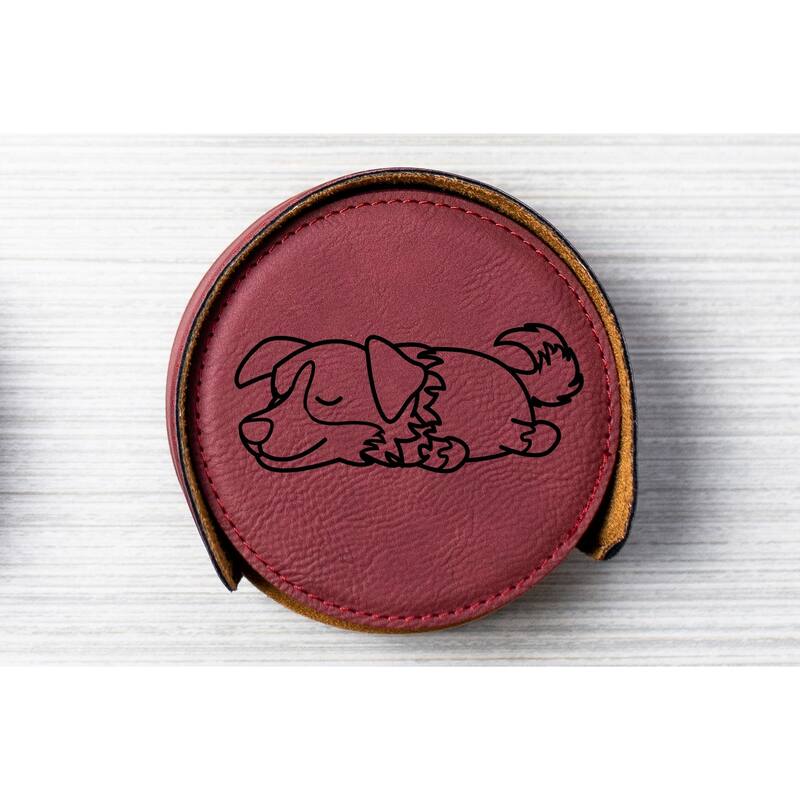 Cute Sheepdog Sleeping Dog Coaster - Set of 6