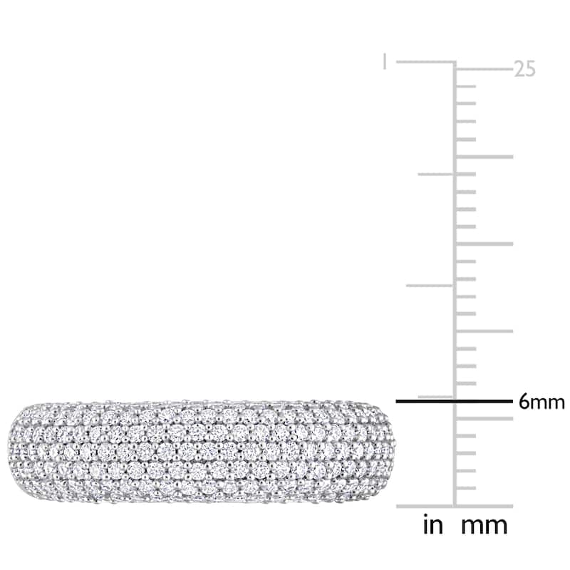 Miadora 4/5ct DEW Created Moissanite Semi-Eternity Ring in Sterling Silver