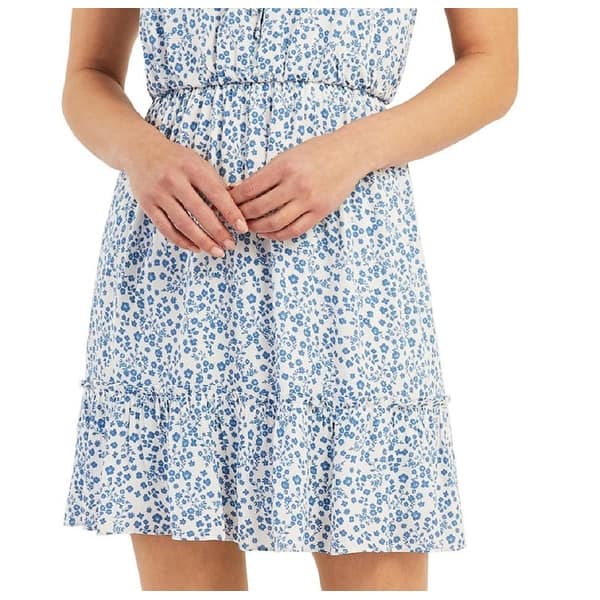 bcx blue dress BCX Womens Juniors Knit Ruched Mini Dress Blue M main image 0