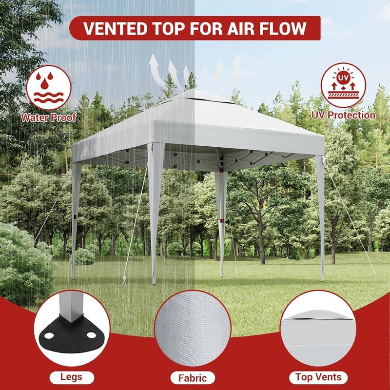10X10 Pop Up Canopy Tent for Patio, Beach, Backyard