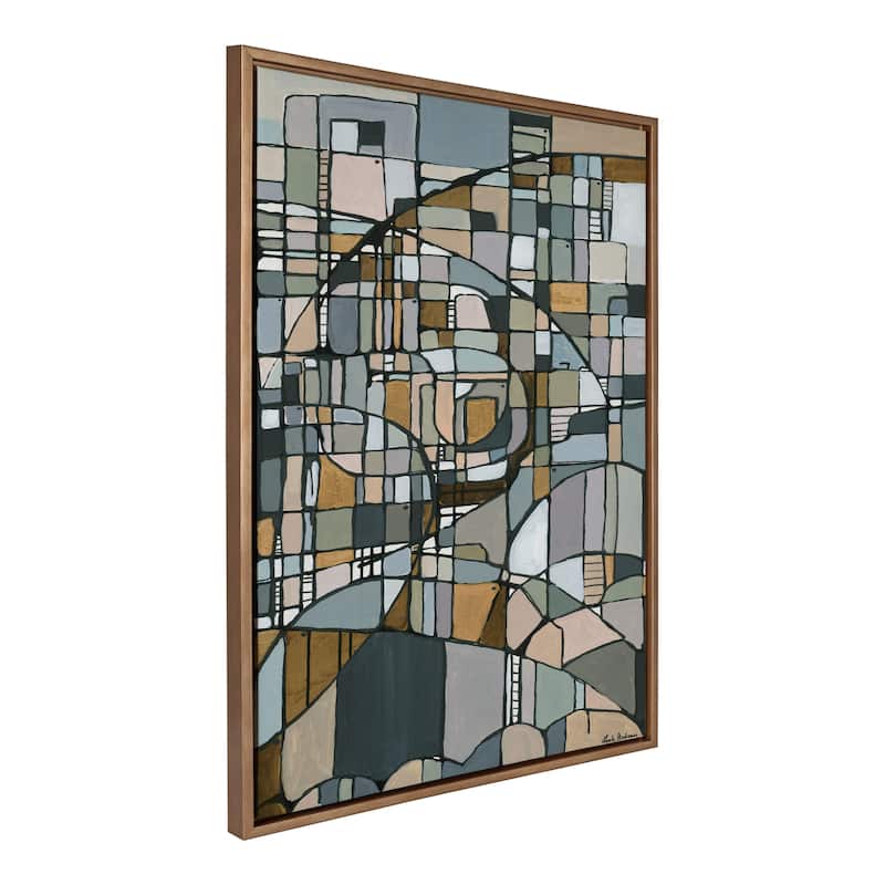 Kate and Laurel Sylvie Deco Nadeau Framed Canvas by Leah Nadeau